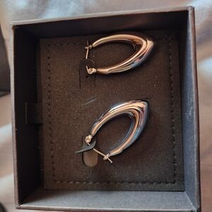 Mi Tesoro Sleek Silver Teardrop Earrings with Modern Design